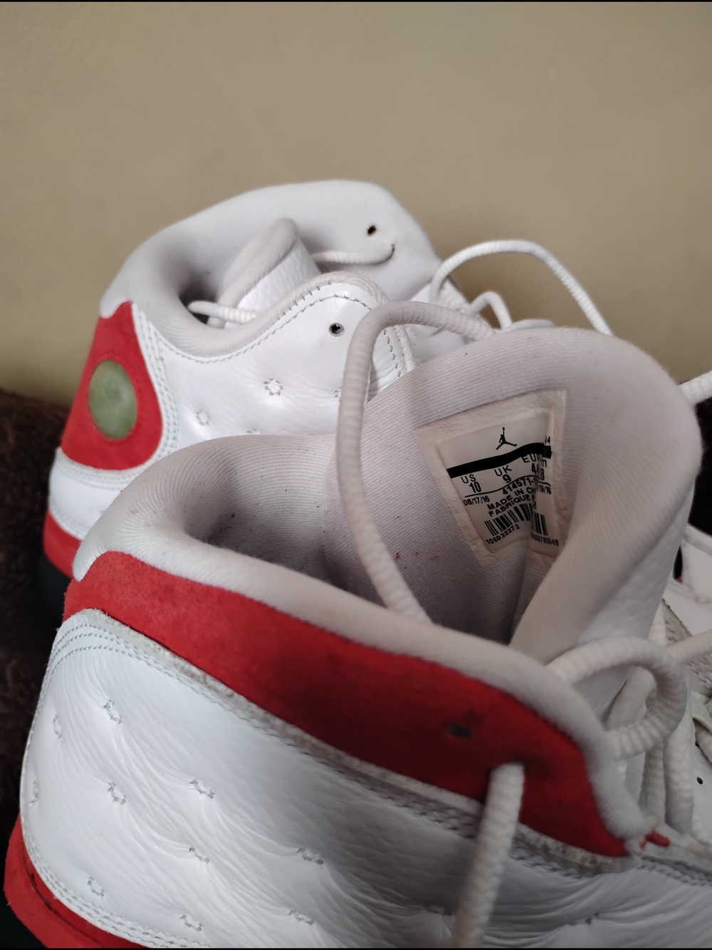 Jordan White High-Top Sneakers with Black Logo - Picture 5 of 12